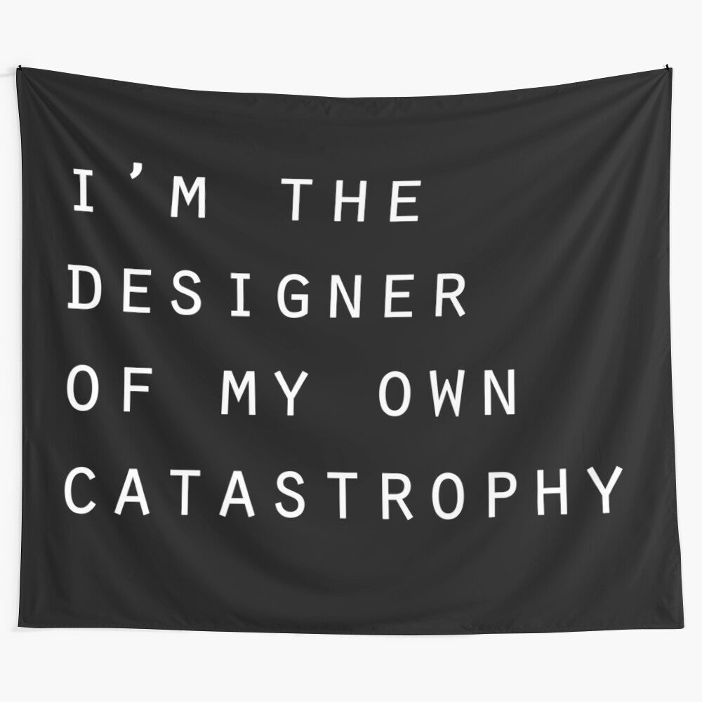 Colorful tapestry with punk and motivational designs