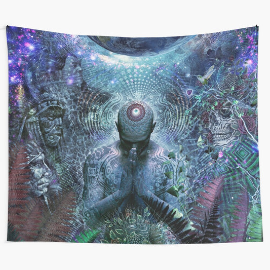 Visionary tapestry depicting gratitude for the earth and sky