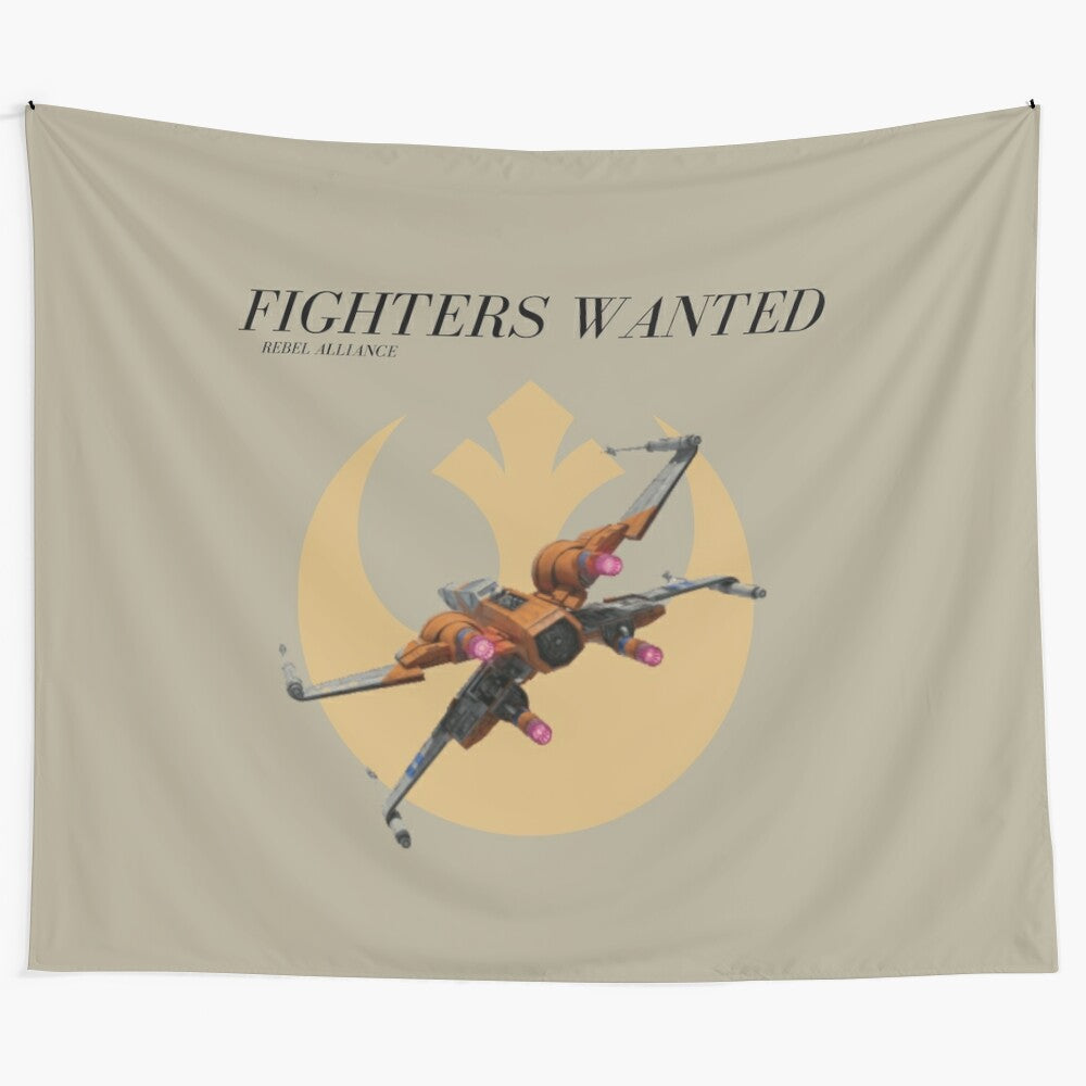 Rebel Alliance Fighters Wanted Sci-Fi Geeky Star Wars Fan Art Tapestry