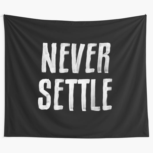 Inspirational black and white hand lettered typography tapestry