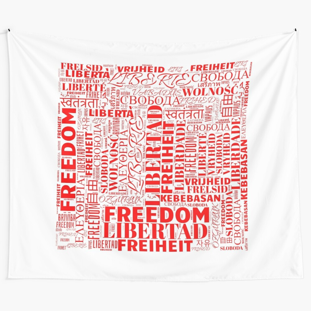 Tapestry design celebrating freedom, human rights, and educational values