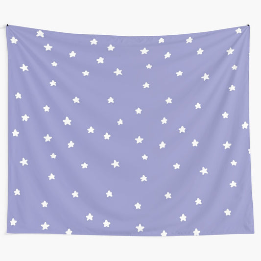 Colorful tie-dye tapestry with iridescent stars