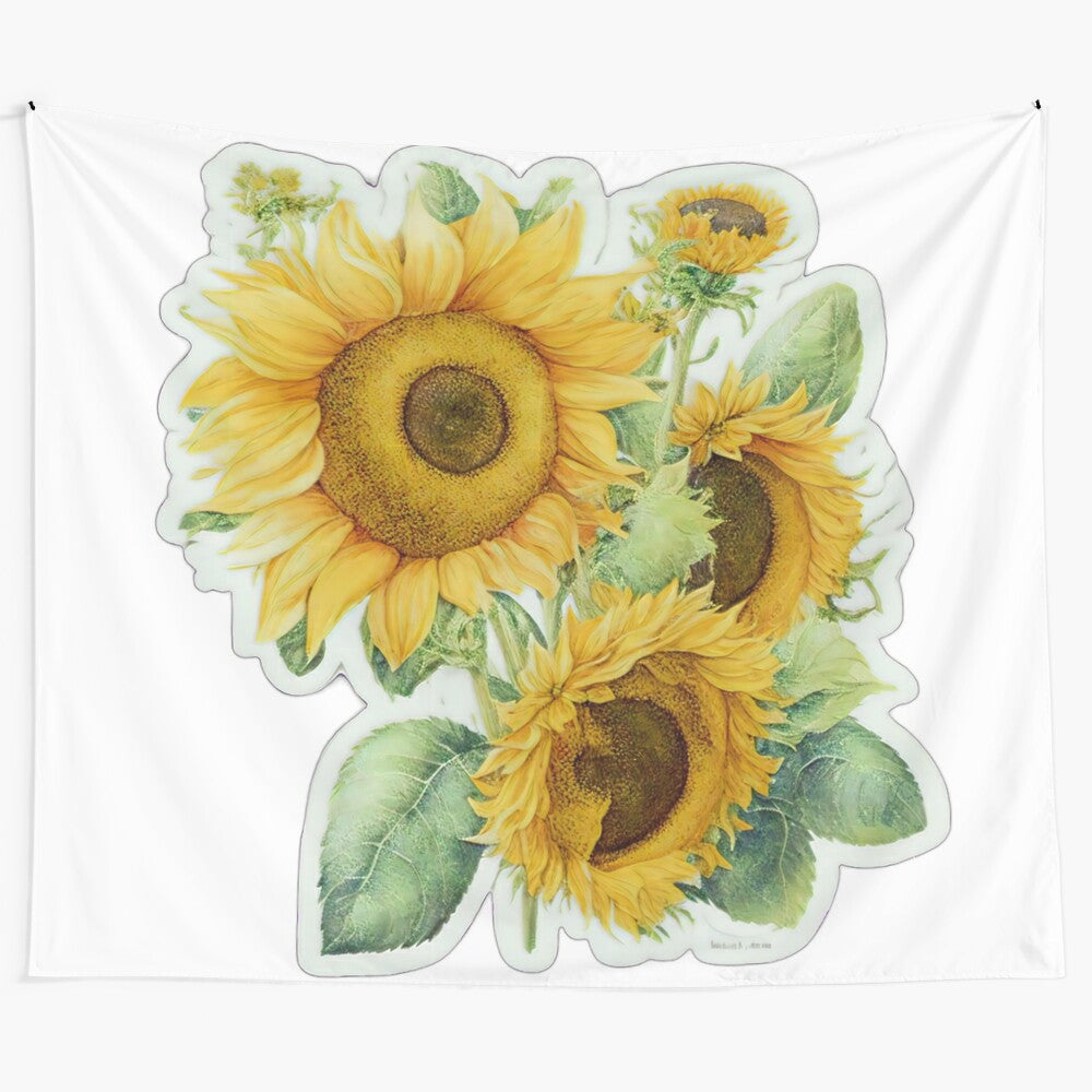 Watercolor sunflower bouquet stickers for nature-inspired decor