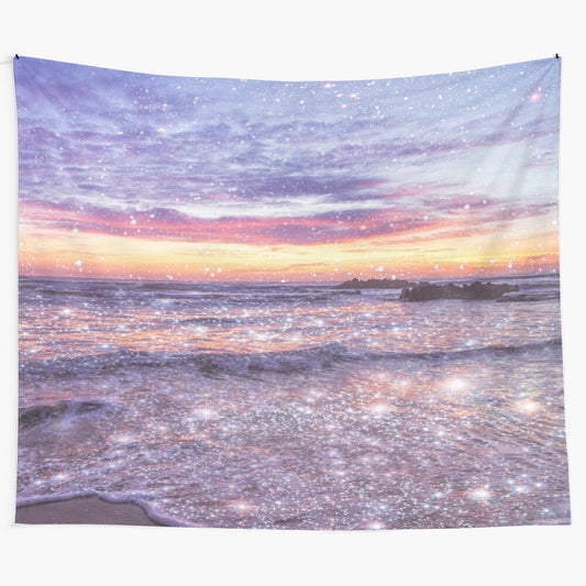 Sparkly ocean-inspired vintage aesthetic tapestry