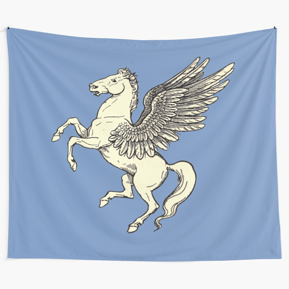 Pegasus Tapestry with Winged Unicorn and Greek Mythology Imagery