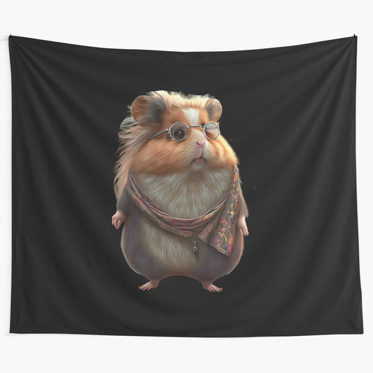 Hippie Hamster Tapestry - Adorable Peace-Loving Hamster Artwork