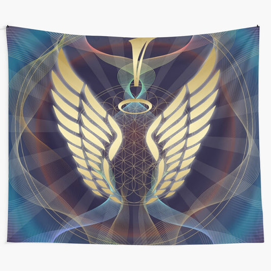 Angelic Flower of Life sacred geometry tapestry