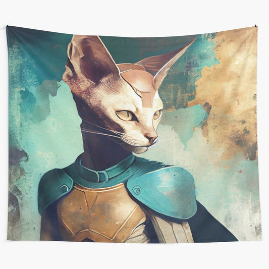 Cornish Rex Cat Superhero Tapestry - Unique Pet Superhero Artwork