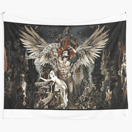 Zyzz-inspired tapestry featuring electronic music artists and festivals