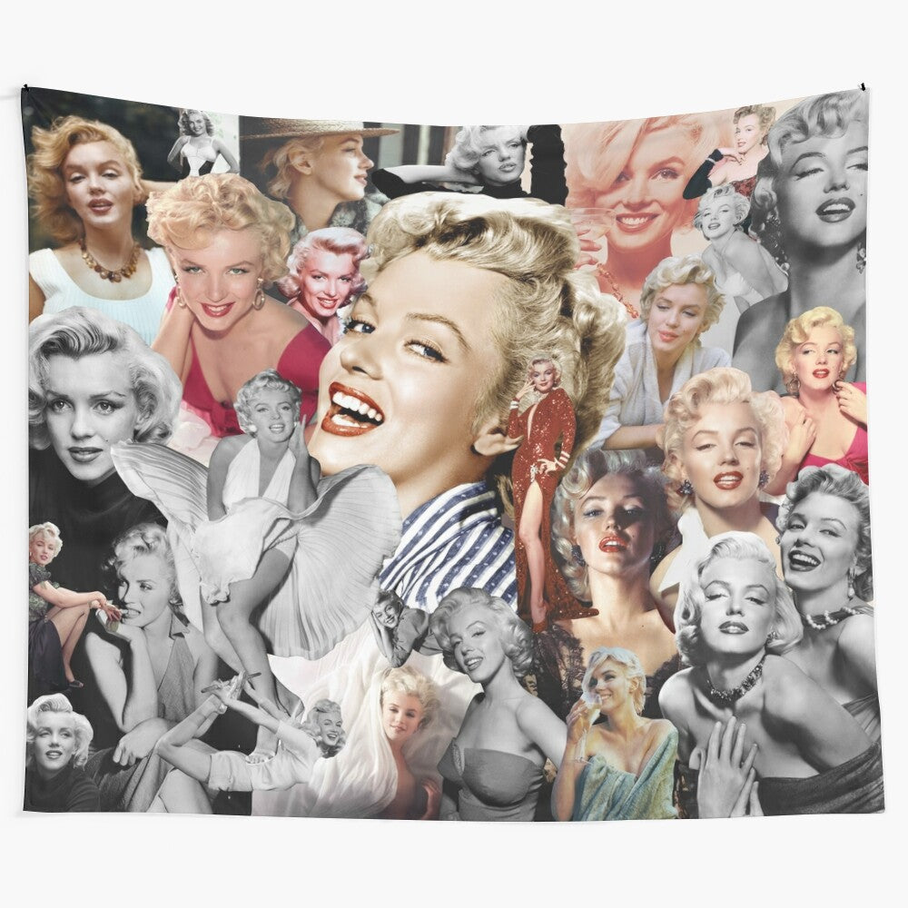 Marilyn Monroe collage art featuring classic movie scenes and glamorous photos of the iconic Hollywood star