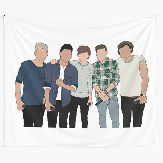 One Direction OT5 Tapestry featuring Niall, Louis, Liam, Harry, and Zayne