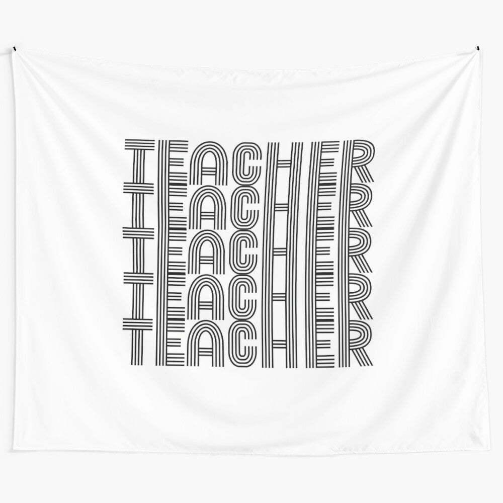 Educational tapestry with a teacher-themed design