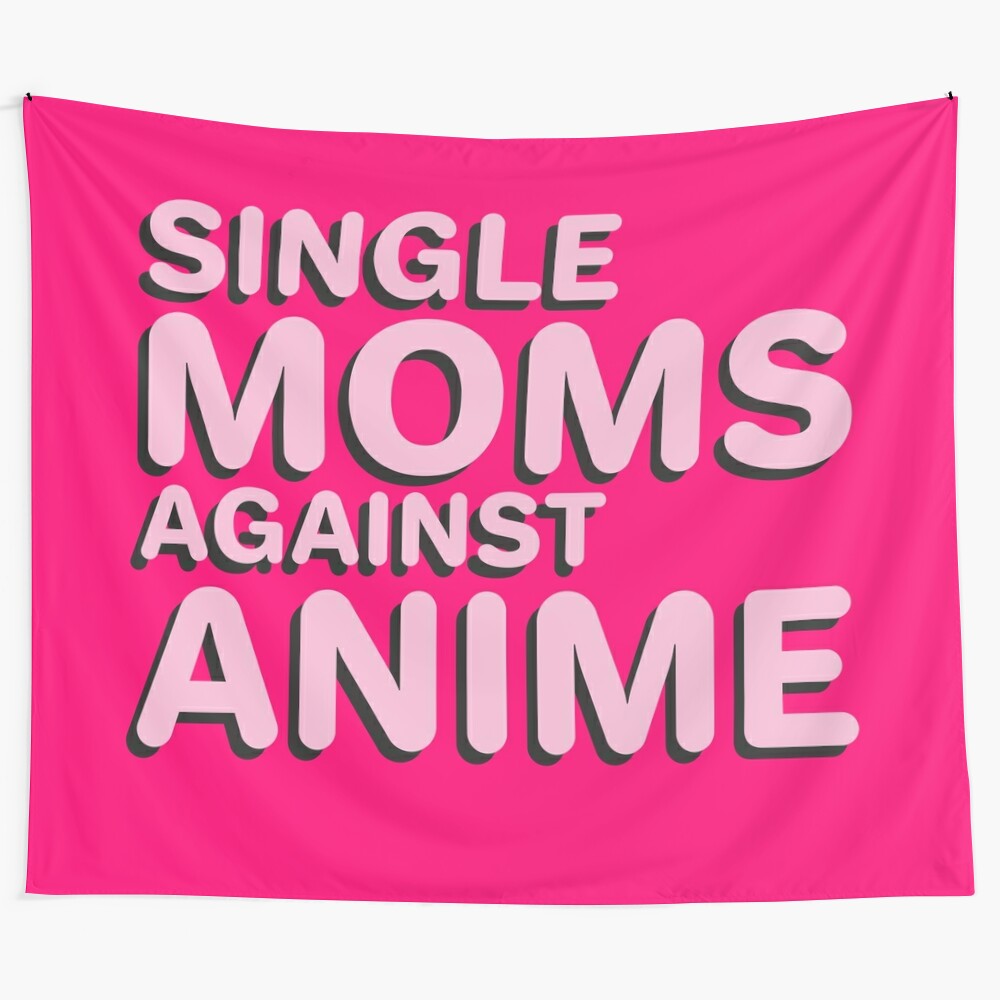 Single moms tapestry with humorous anti-anime design