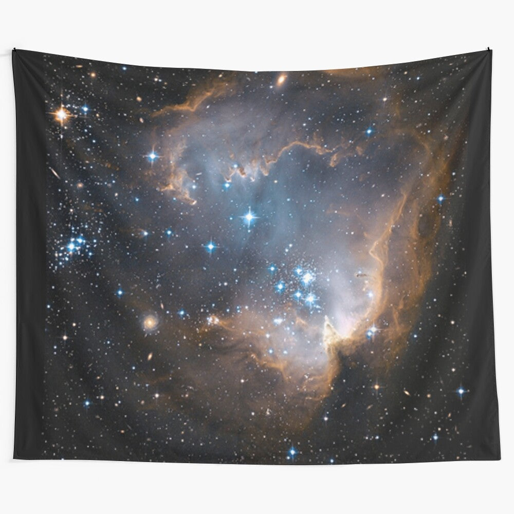 Sleeping angel star cluster tapestry featuring a beautiful space-inspired design