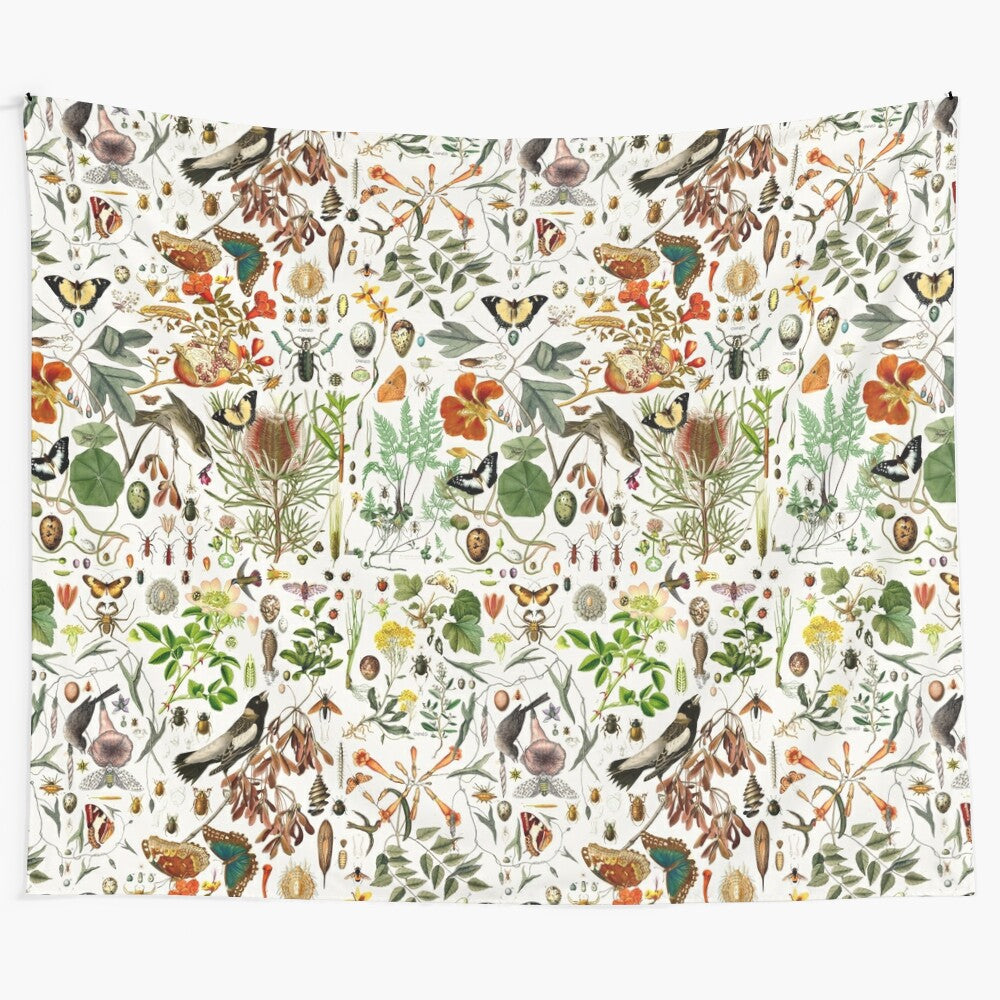 Detailed biology-themed tapestry design with Australian flora and fauna