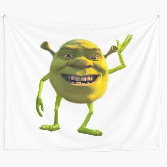 Shrek and Mike Wazowski tapestry featuring the "Yee" meme