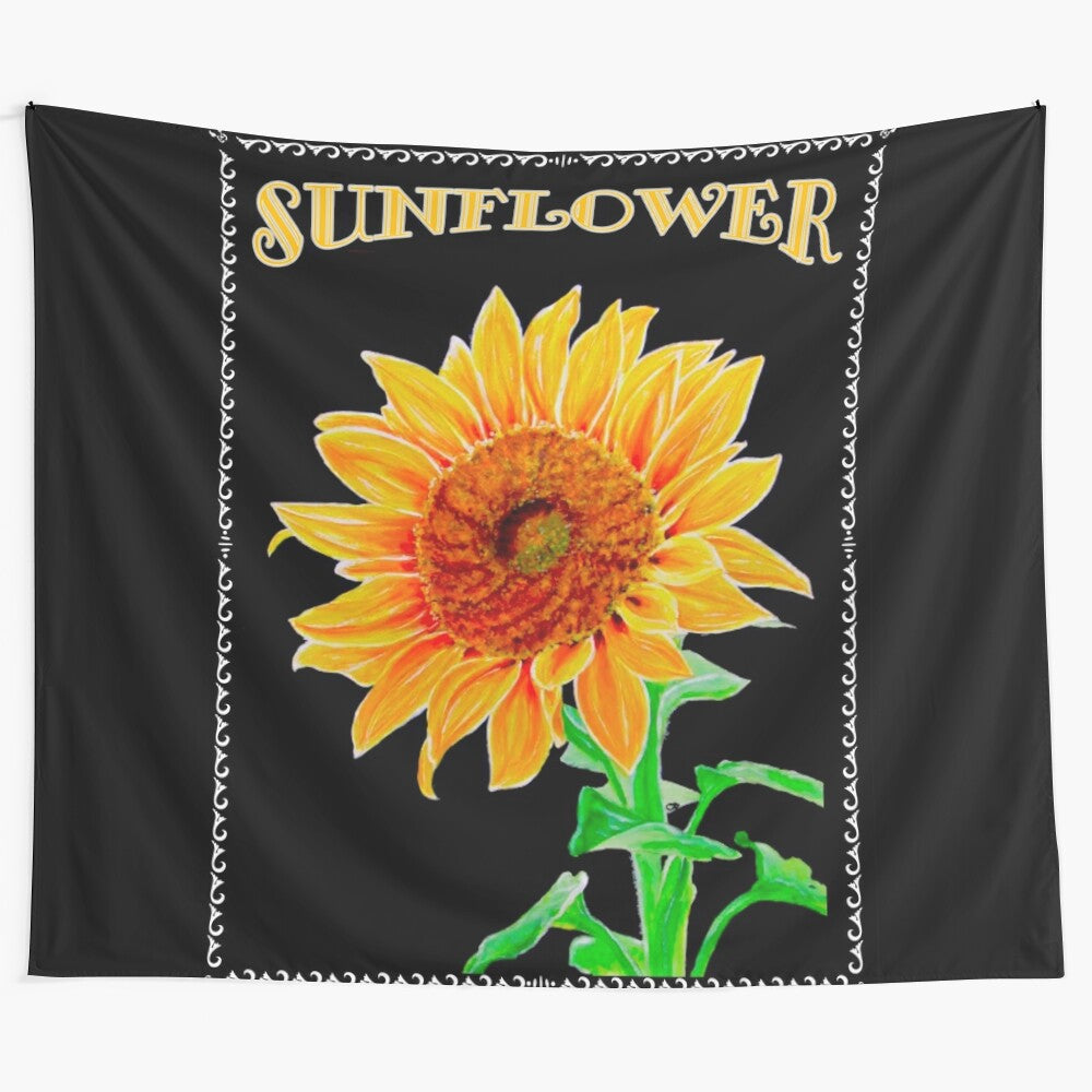 Sunflower poster tapestry for wall decor