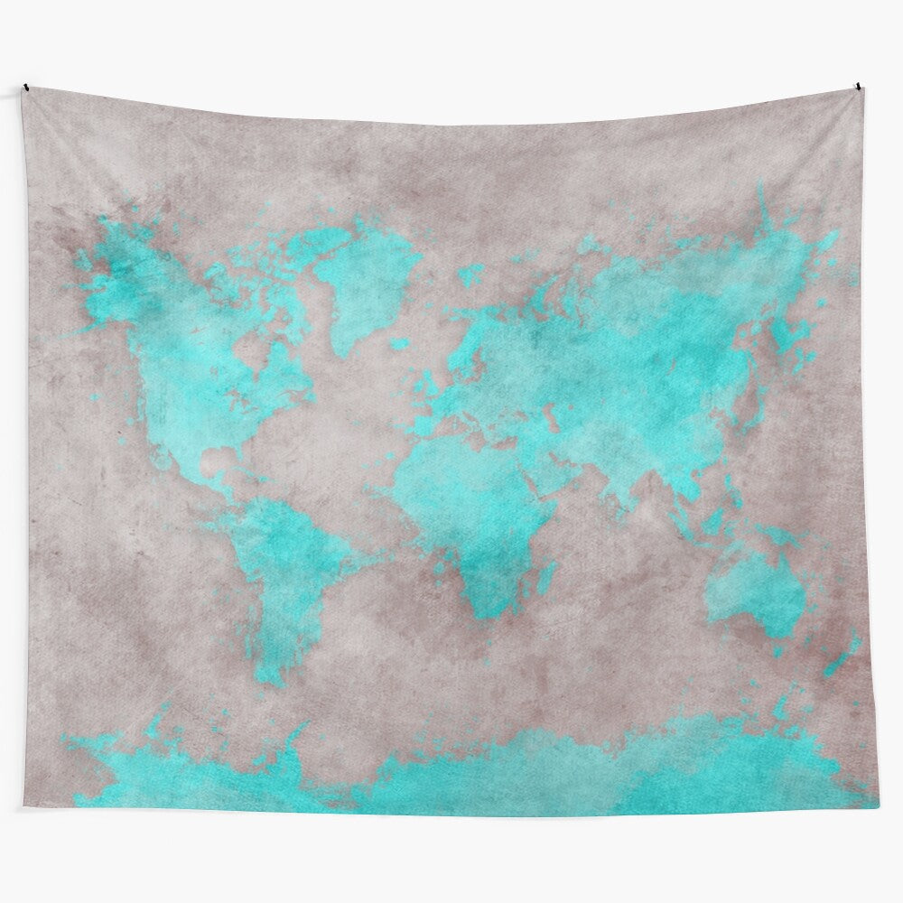 Colorful and Detailed World Map Tapestry