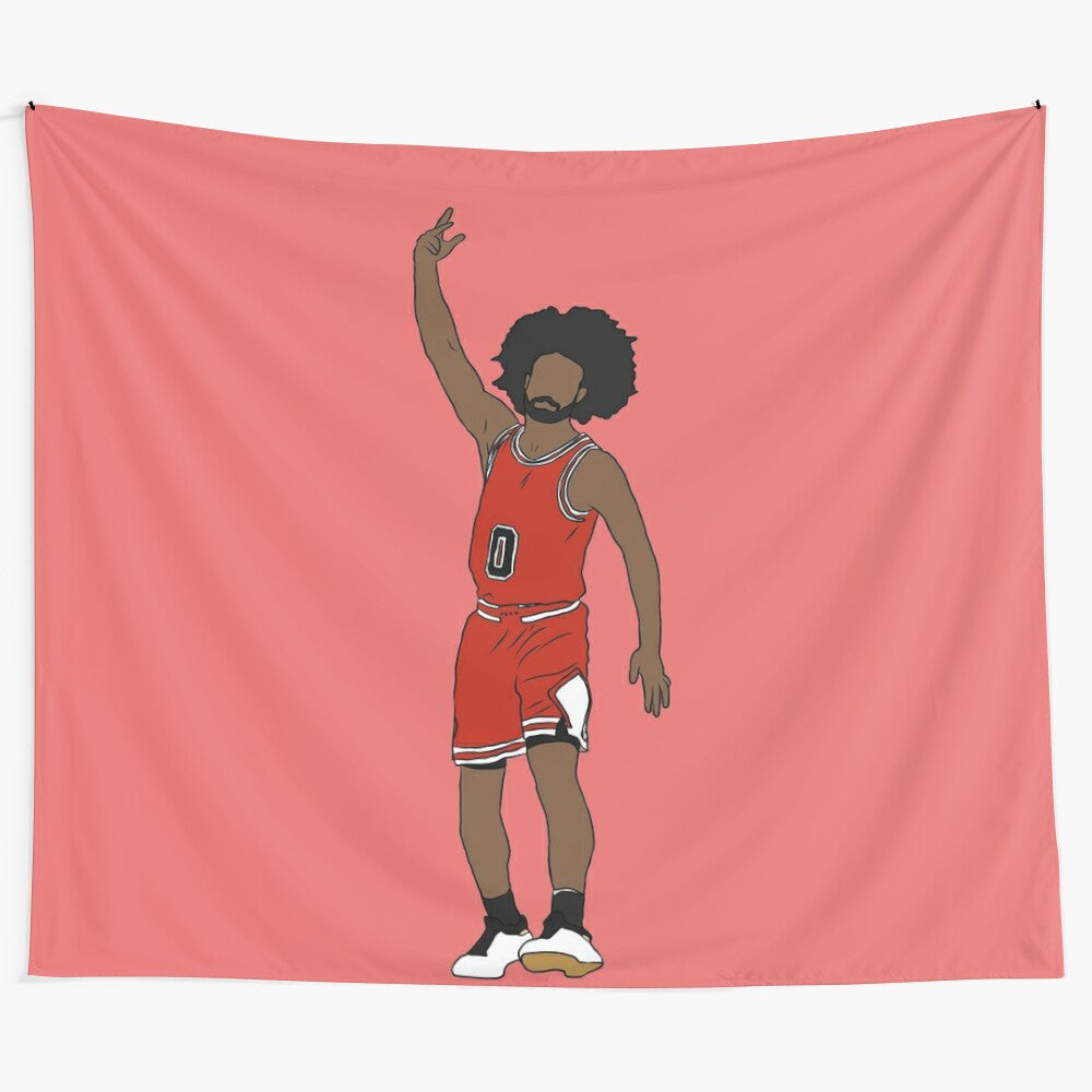 Coby White Inspired Tapestry with Basketball Player Celebrating