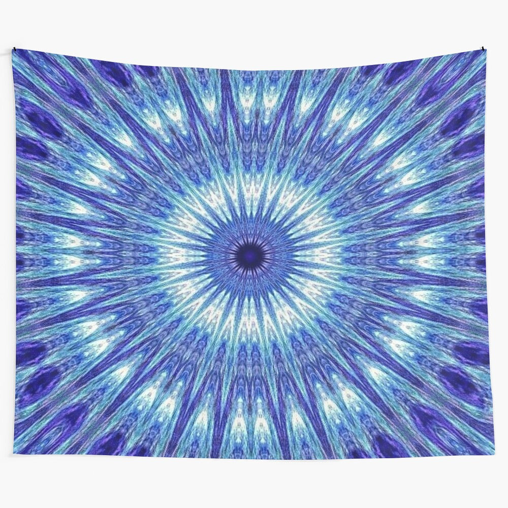 Multicolor geometry pattern tapestry with abstract, psychedelic design