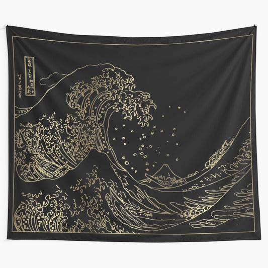 Minimalist Great Wave Off Kanagawa Tapestry Wall Art