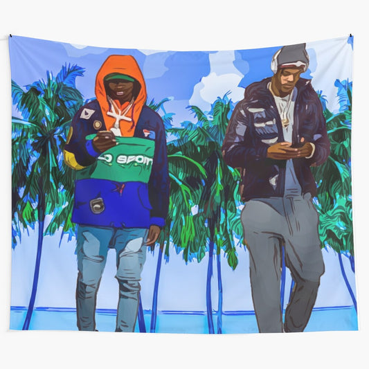 Tapestry featuring Lamar Jackson and Marquise Brown of the Baltimore Ravens