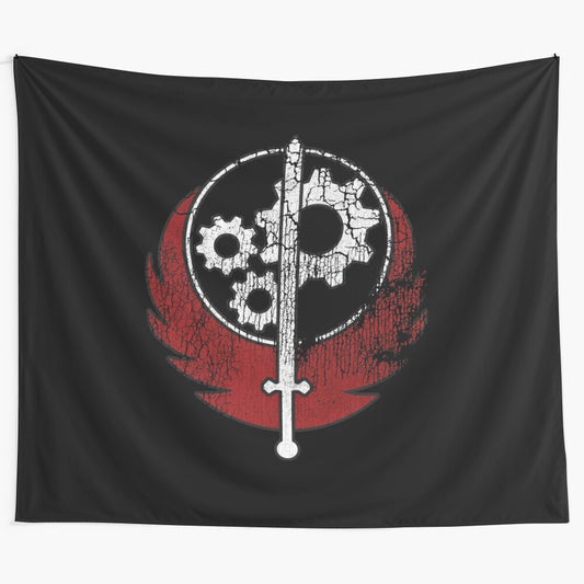 Worn Appalachian Brotherhood of Steel Inspired Tapestry