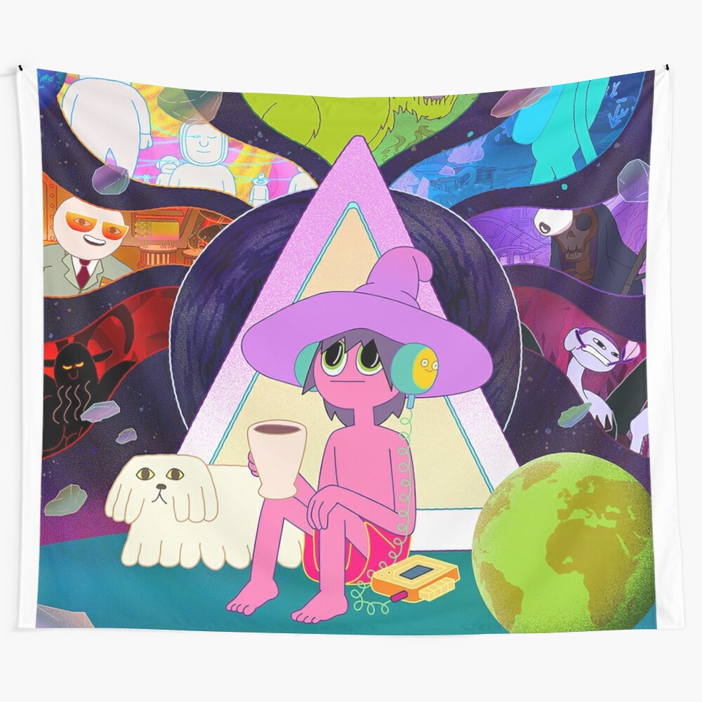 Psychedelic Midnight Gospel Inspired Tapestry featuring Clancy and Charlotte