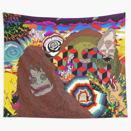 Psychedelic The Big Lez Show themed wall tapestry