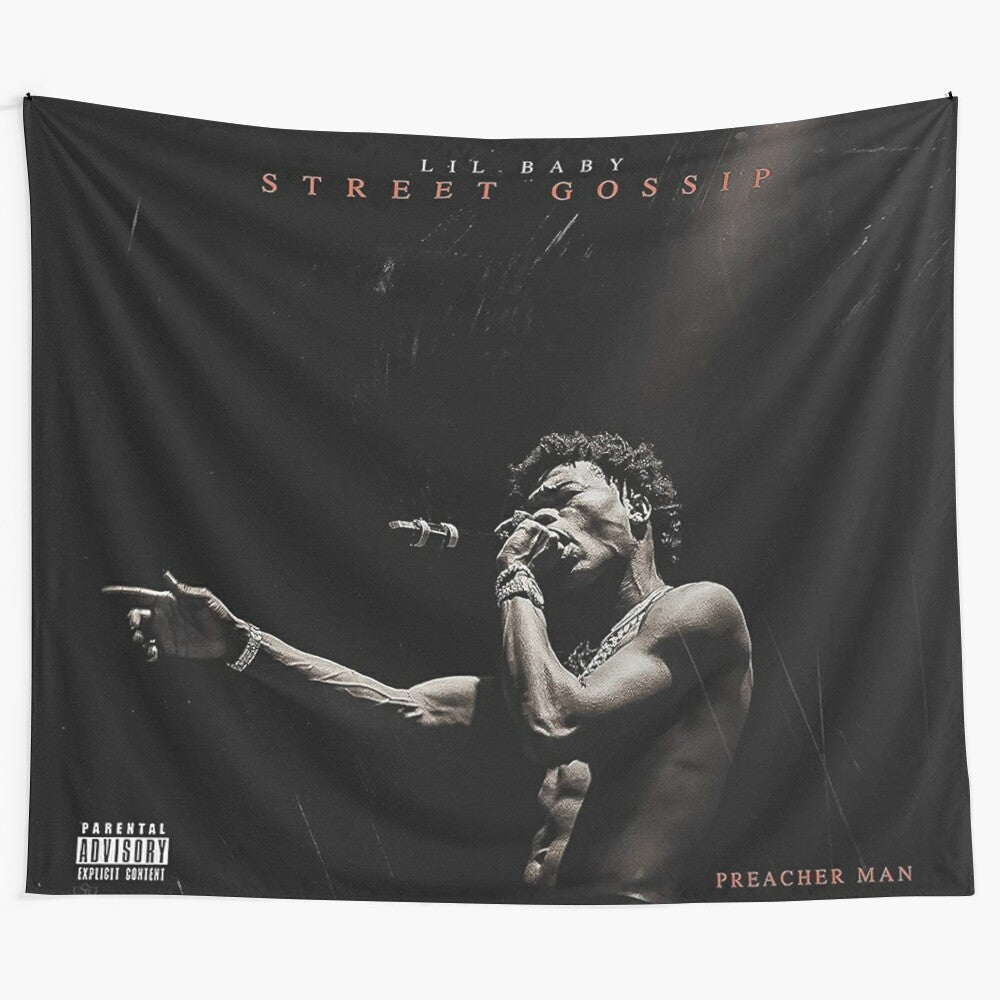 Lil Baby "Street Gossip" Tapestry - Rap/Hip Hop Wall Art