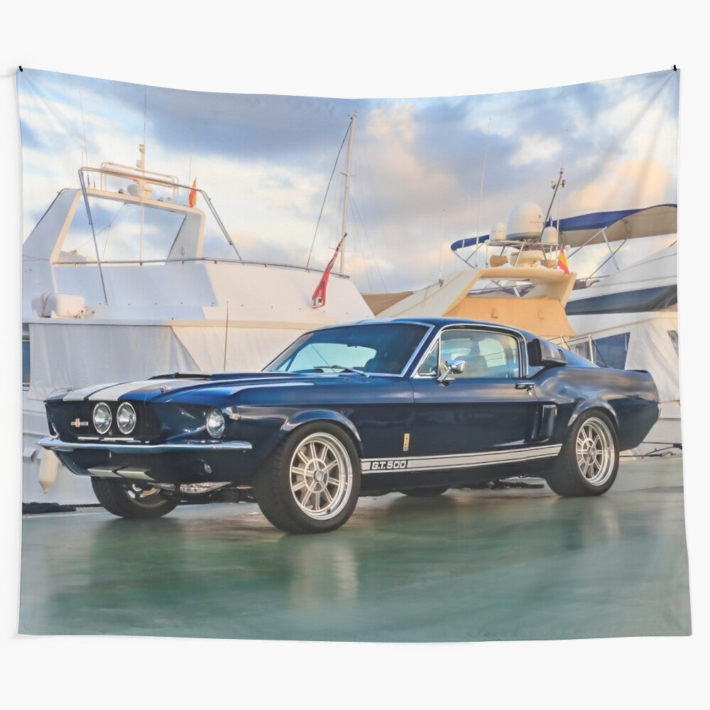 Vintage Ford Mustang Shelby GT-500 classic American muscle car tapestry