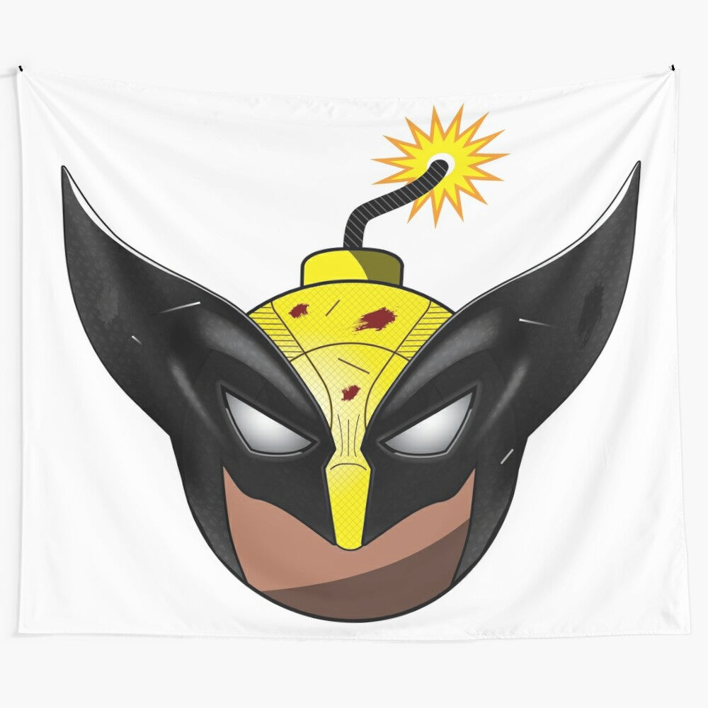 Colorful superhero bomb omb vector art tapestry wall hanging