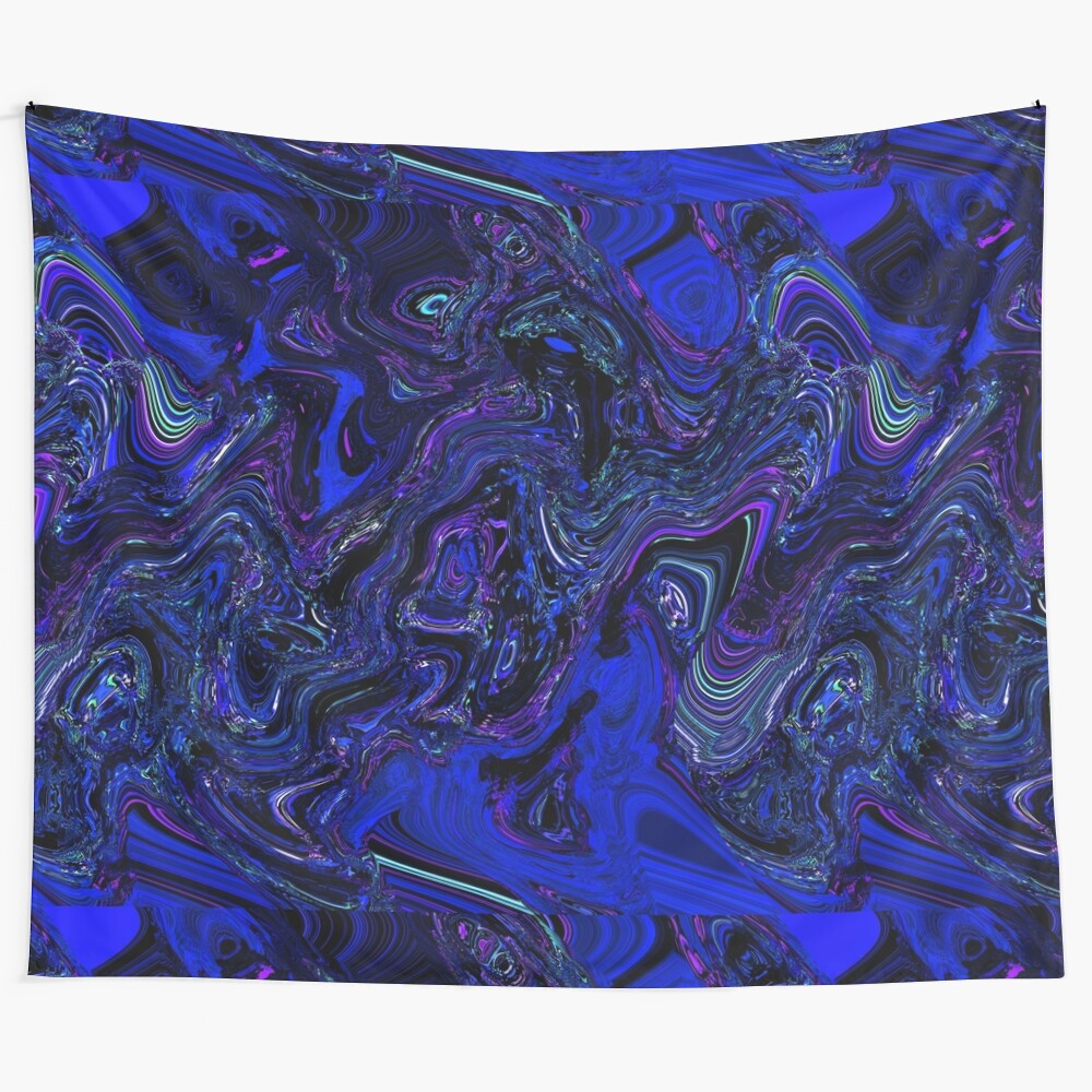 Trippy, psychedelic abstract art tapestry with vibrant colors and mesmerizing patterns