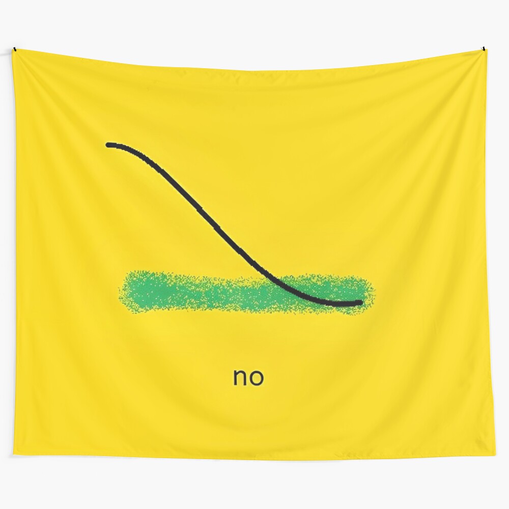 Parody Gadsden flag tapestry featuring "no" and snake imagery