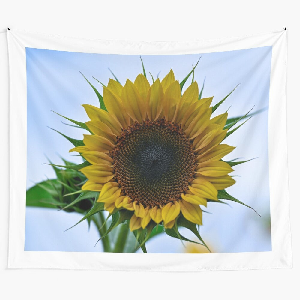 Vibrant sunflower tapestry wall art with nature-inspired design