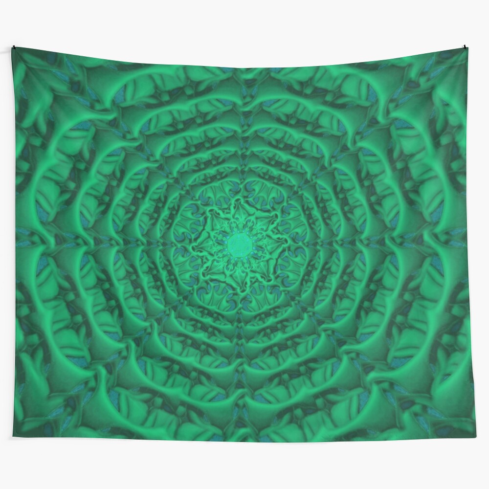 Vibrant mandala tapestry featuring a sunrise nature flower bloom design