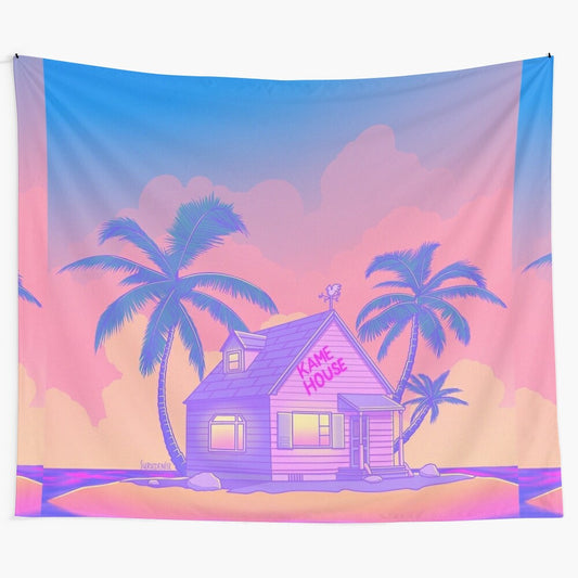 Kame House Tapestry featuring characters from the popular anime Dragon Ball