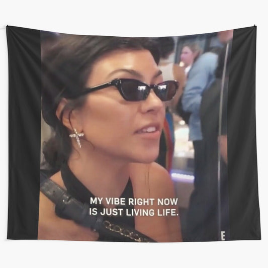 Kourtney Kardashian inspired modern tapestry with quote