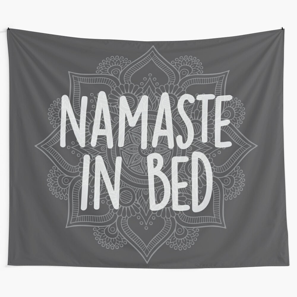 Namaste in Bed Yoga Tapestry - Peaceful Mandala Design for Meditation and Relaxation