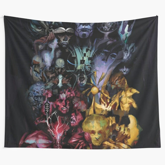 Disco Elysium abstract art tapestry featuring vibrant colors and shapes