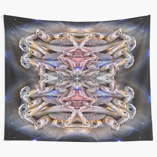 Vibrant abstract snake dance tapestry