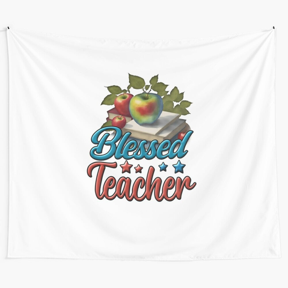 "Blessed Teacher" positive affirmations floral design wall art