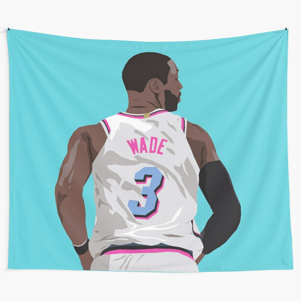 Tapestry featuring Dwyane Wade in his Miami Heat jersey