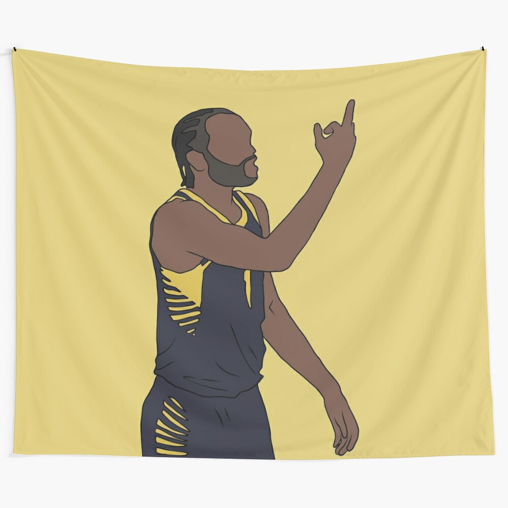 TJ Warren Middle Finger Tapestry - Unofficial NBA Memorabilia featuring the viral moment