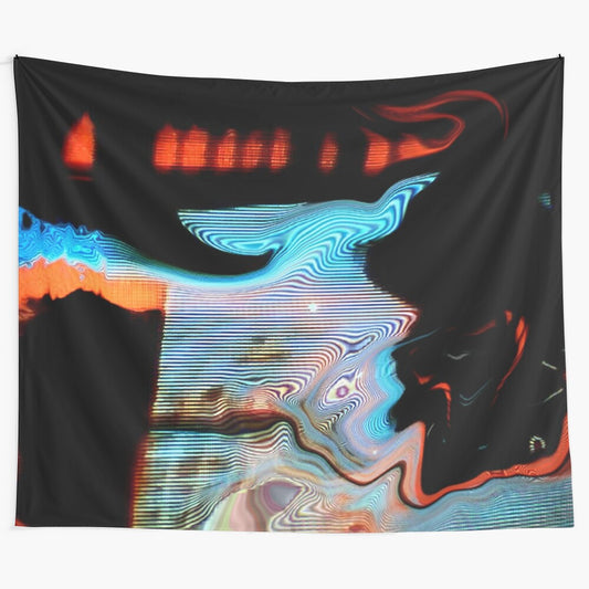 Psychedelic and glitch art tapestry inspired by the music of Tame Impala