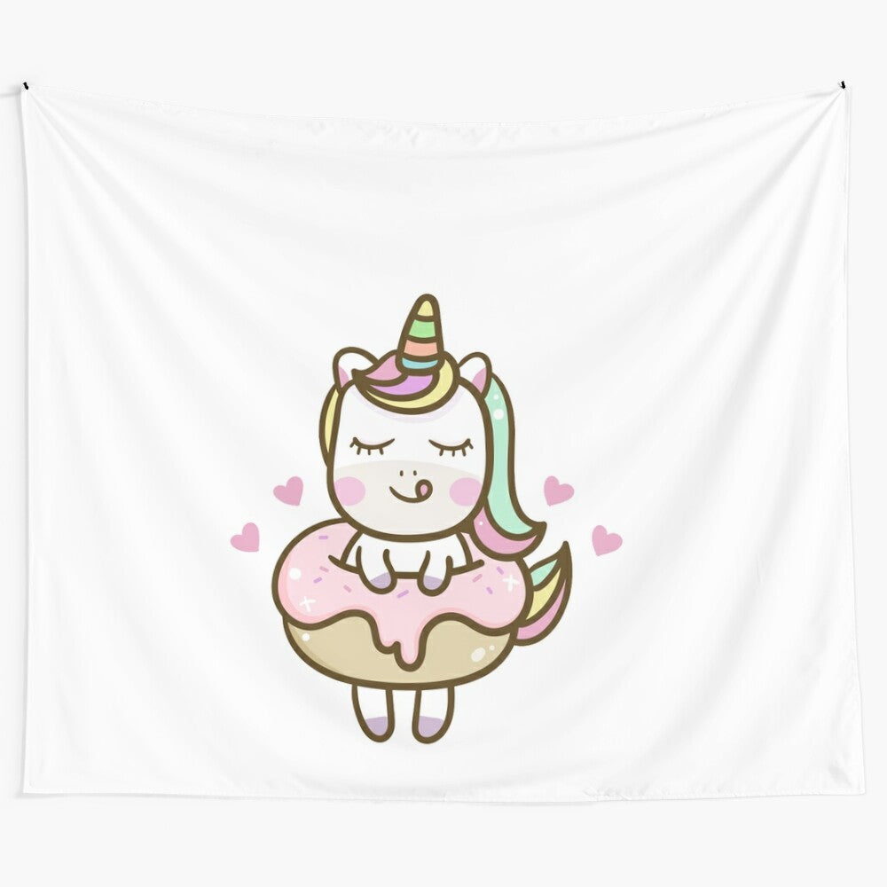 Colorful unicorn art tapestry with unicorn horn design