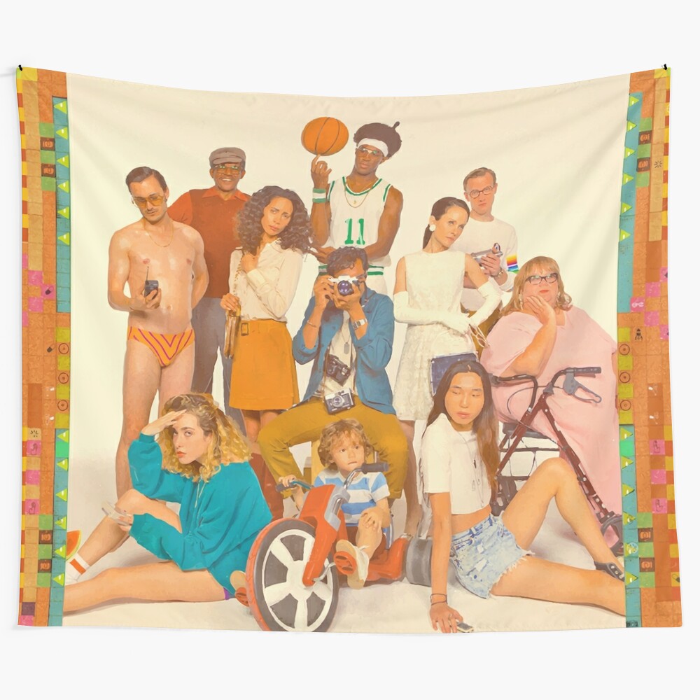 Colorful tapestry wall hanging featuring artwork inspired by the indie pop band Glass Animals