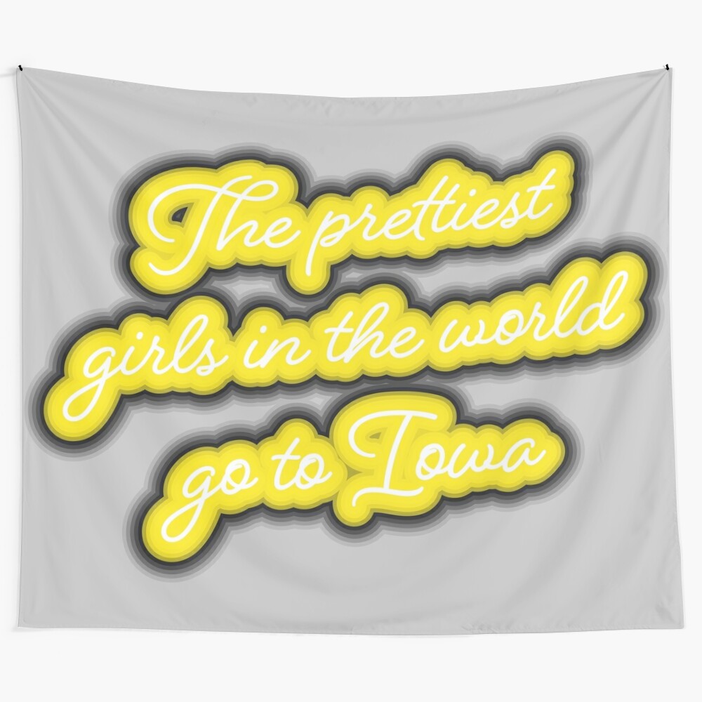 Vibrant Iowa Hawkeyes themed tapestry featuring the prettiest girls in the world