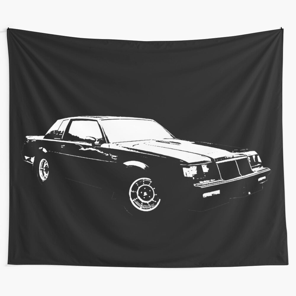 Vintage tapestry depicting the iconic Buick Grand National sports car