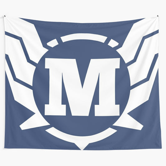 Superhero Letter M Tapestry with Wings Power Insignia